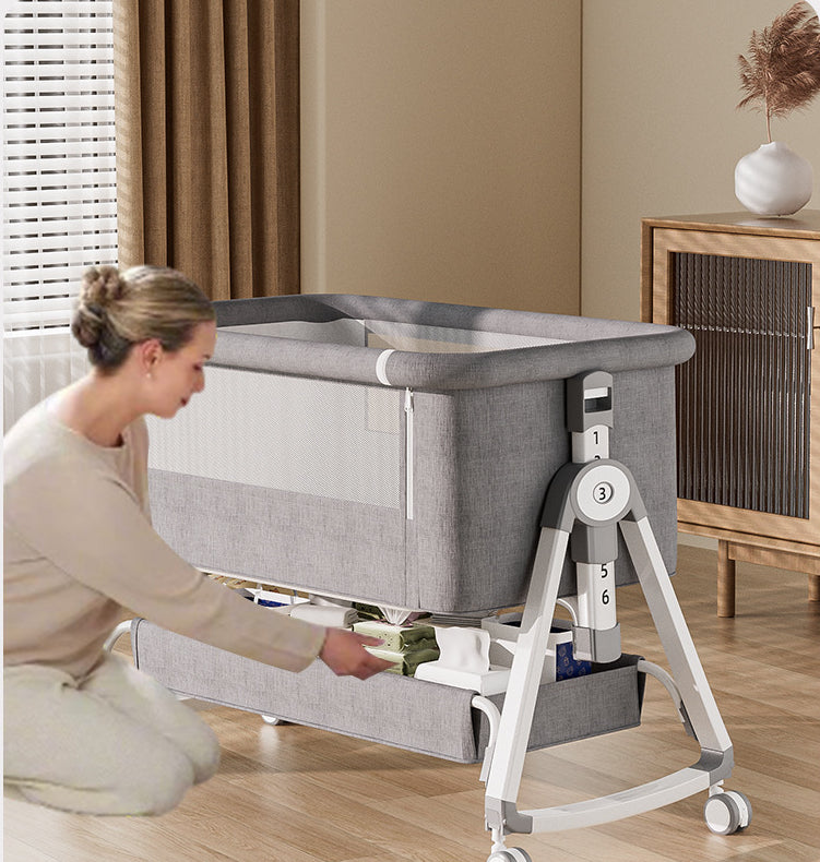 Baby Crib Portable Foldable Multi-Functional Baby Cradle Bed Newborn Children's Splicing Large Bed
