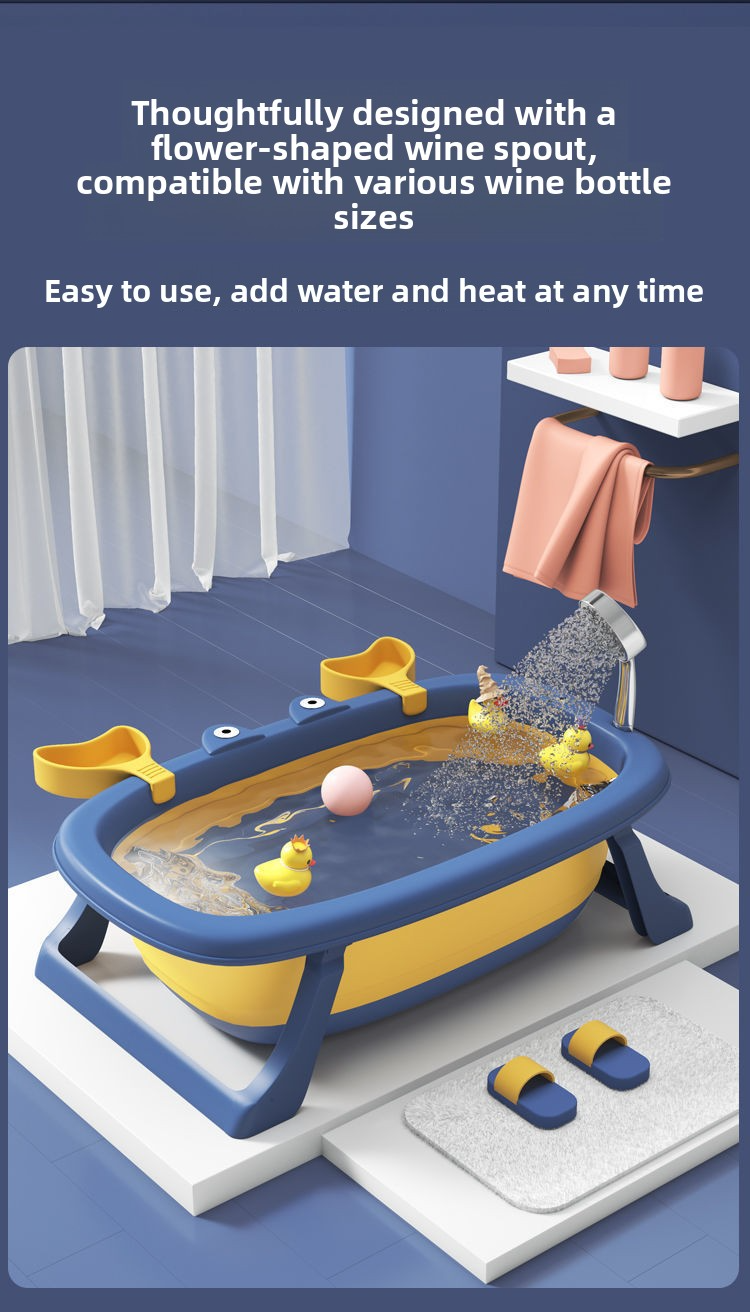 Baby Bath Tub Foldable Bathtub for Infants, Small Bath Bucket for Children to Sit and Lie, Home Use Newborn Baby Supplies