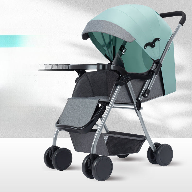 Baby Stroller Can Sit and Lie Multi-Functional One-Button Folding Two-Way Lightweight Baby Stroller Can Become A Rocking Chair