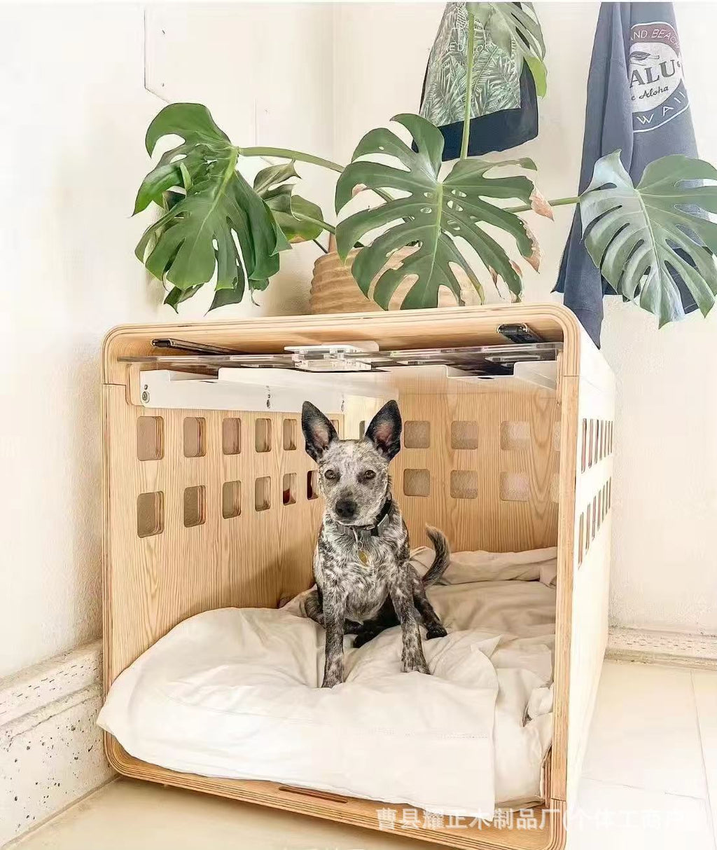 Creative Wooden Cat and Dog Bed Bedside Table Bedside Pet Bed Wooden Human and Pet Shared Integrated Storage Cabinet All Seasons -Customizable-Direct from the factory