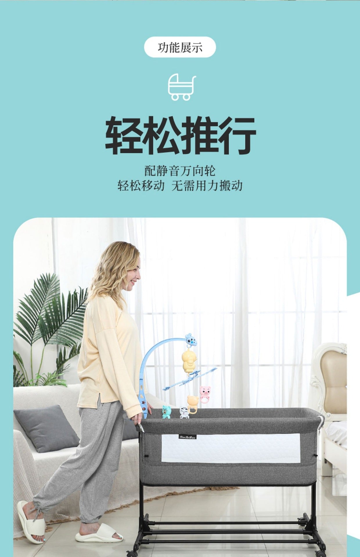 Baby Bed Multifunctional Portable Play Bed Foldable and Movable for Newborns bb Baby Bed Splicing Large Bed