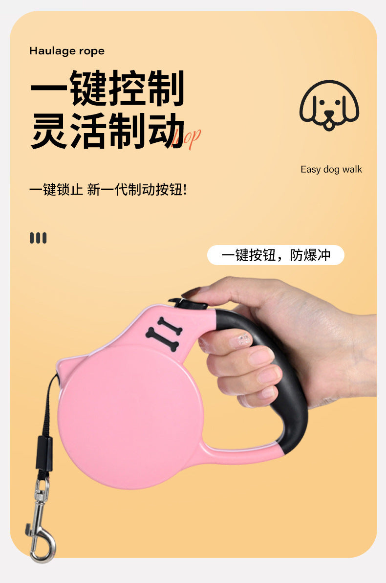 Cross-Border Hot-Selling Dog Leash Harness Outdoor Dog Walking Automatic Retractable Leash Corgi Shiba Inu Wholesale