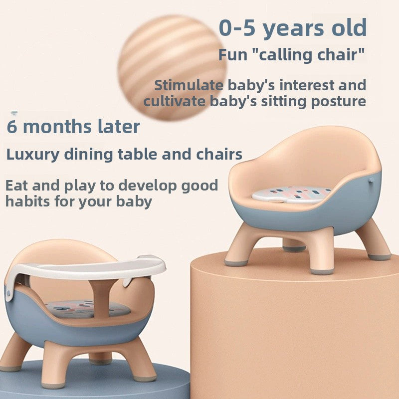 Home Use Children's Multifunctional Dining Chair Stool Second Generation Baby Squeaky Chair with Backrest Soft Cushion Plastic Seat Portable Detachable