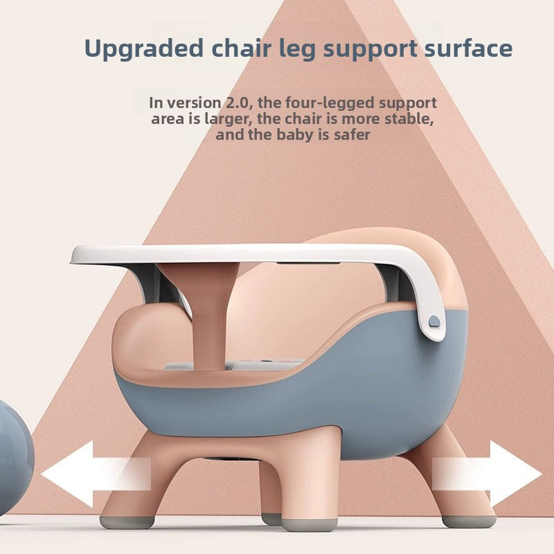 Home Use Children's Multifunctional Dining Chair Stool Second Generation Baby Squeaky Chair with Backrest Soft Cushion Plastic Seat Portable Detachable