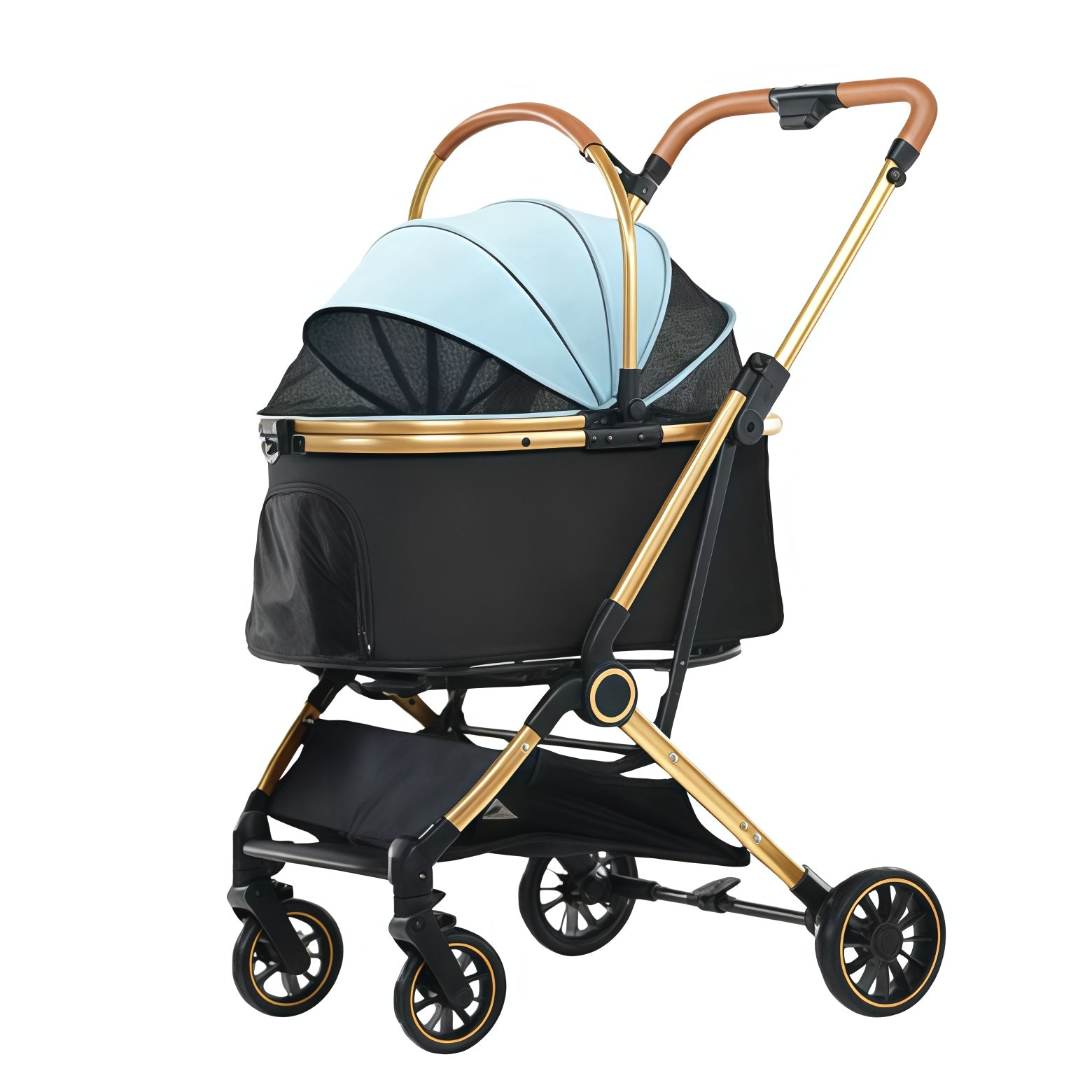 Pet travel gadget Lightweight aluminum tube body Durable oxford cloth Smoothly adapts to various road surfaces No need to worry about taking pets out!