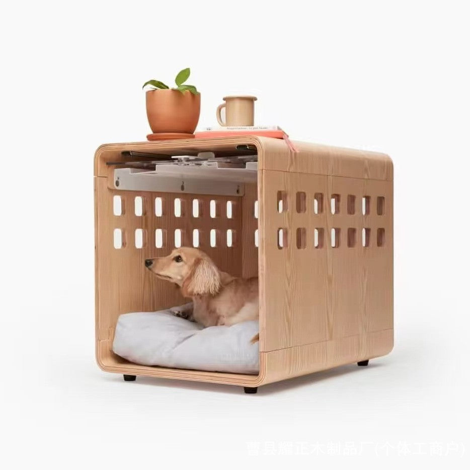 Creative Wooden Cat and Dog Bed Bedside Table Bedside Pet Bed Wooden Human and Pet Shared Integrated Storage Cabinet All Seasons