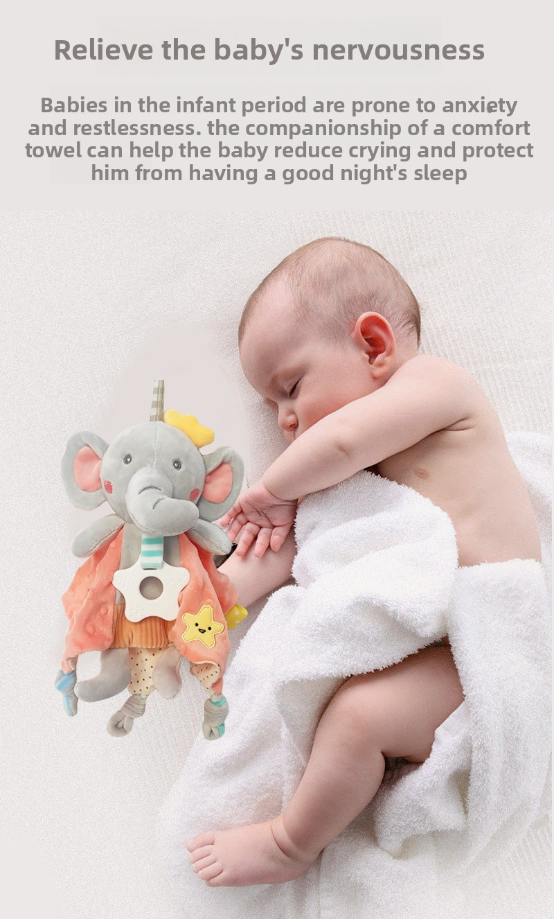 Baby Toys 0-1 Year Old Soothing Towel Baby Sleeping Companion Doll Teething Soothing Doll Infant Toy Rattle