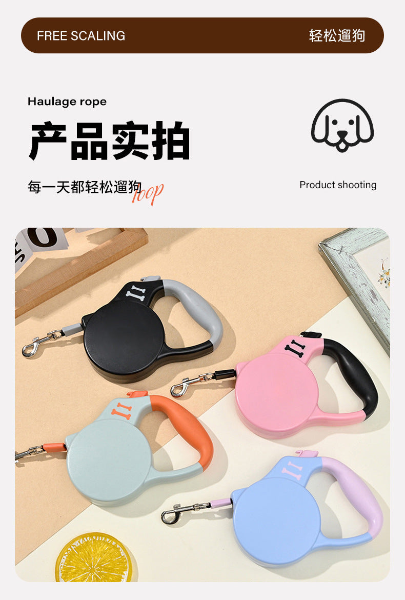 Cross-Border Hot-Selling Dog Leash Harness Outdoor Dog Walking Automatic Retractable Leash Corgi Shiba Inu Wholesale