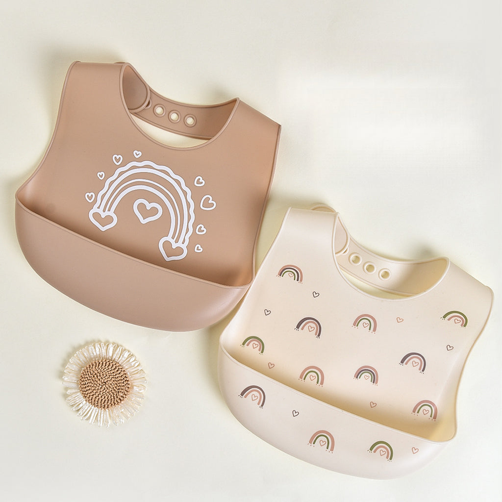 Baby Feeding Bib Waterproof Silicone Baby Food Bib Ultra Soft Portable Infant Children's Bib Anti-dirty Magic Tool