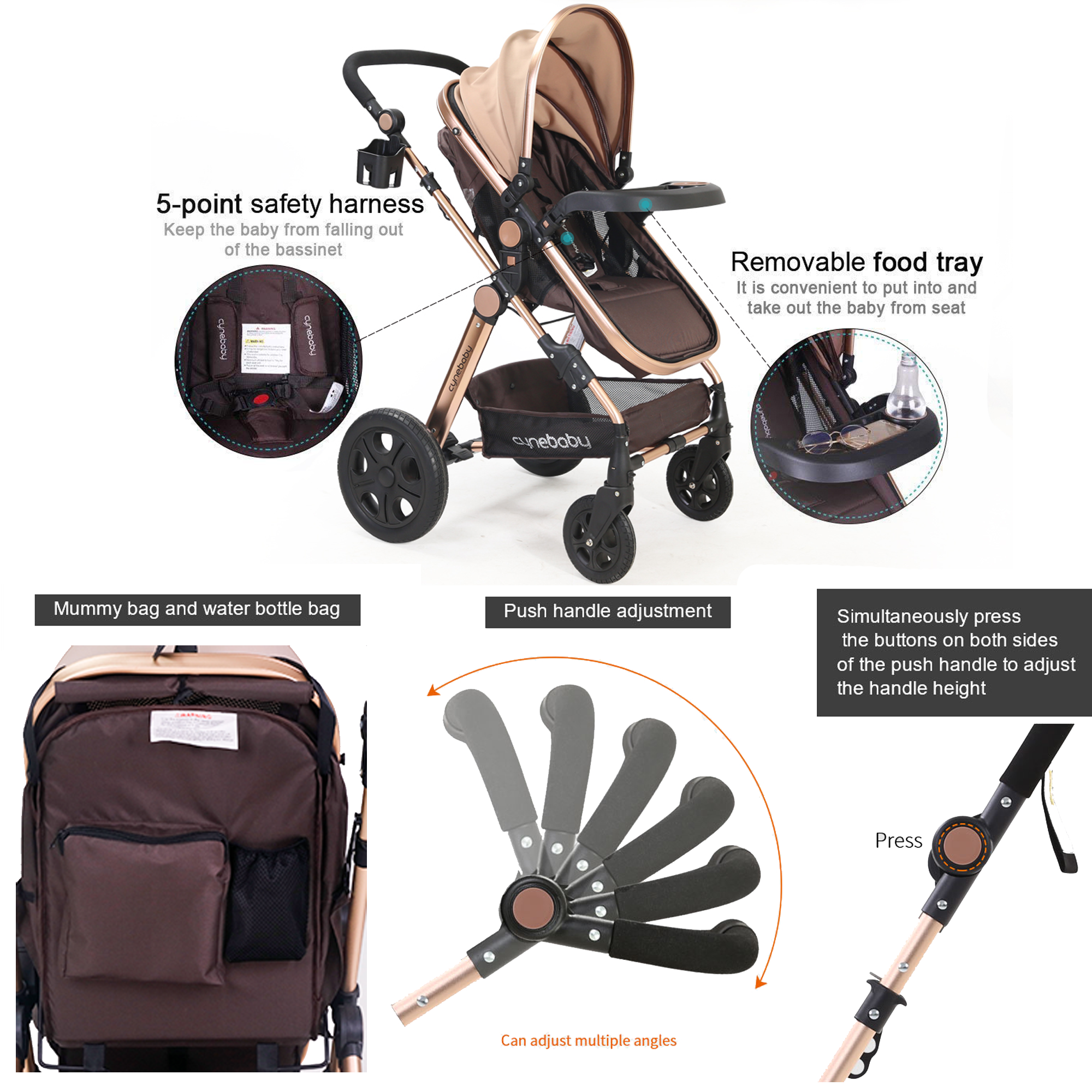 Multifunction Stroller  Foldable Baby Strollers for 0-36 Years Baby