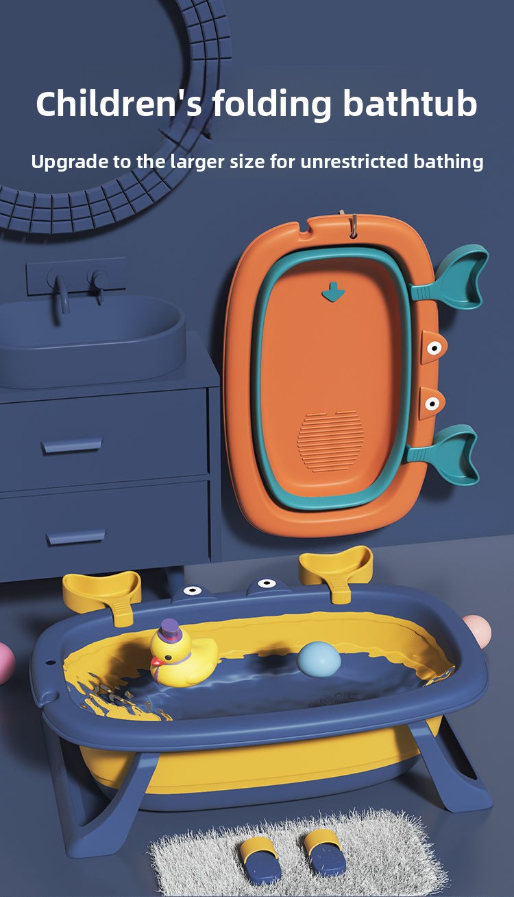 Baby Bath Tub Foldable Bathtub for Infants, Small Bath Bucket for Children to Sit and Lie, Home Use Newborn Baby Supplies