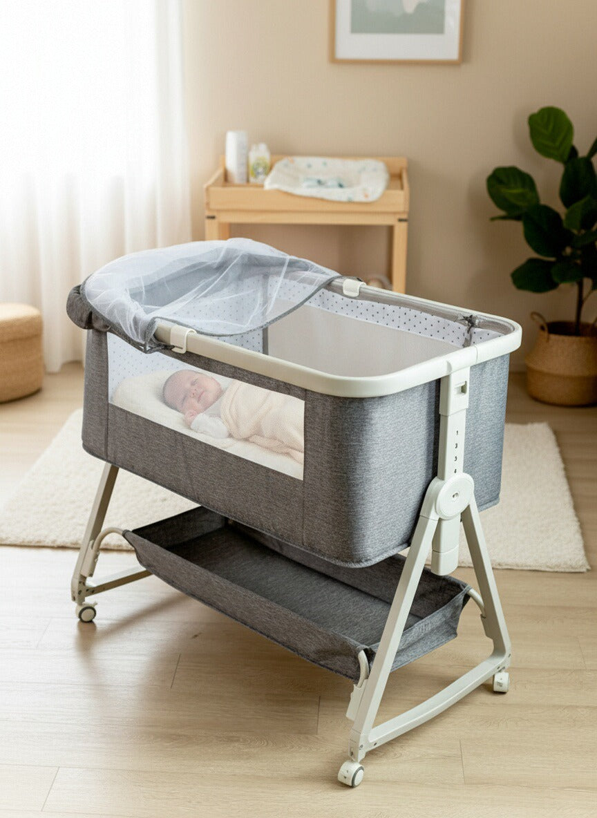 Baby Crib Portable Foldable Multi-Functional Baby Cradle Bed Newborn Children's Splicing Large Bed