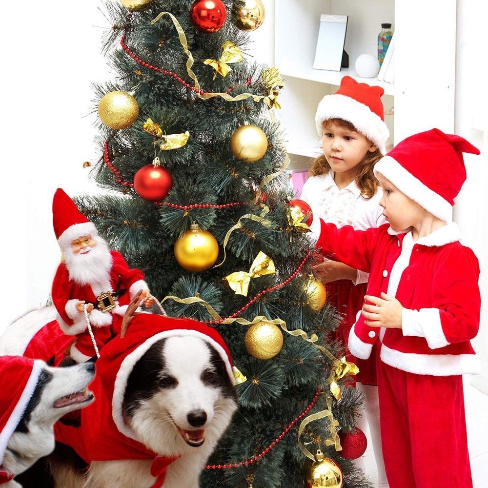Pet Dog Christmas Costume Santa Claus Riding Outfit Christmas Pet Clothes Reindeer Riding Outfit Pet Christmas Supplies