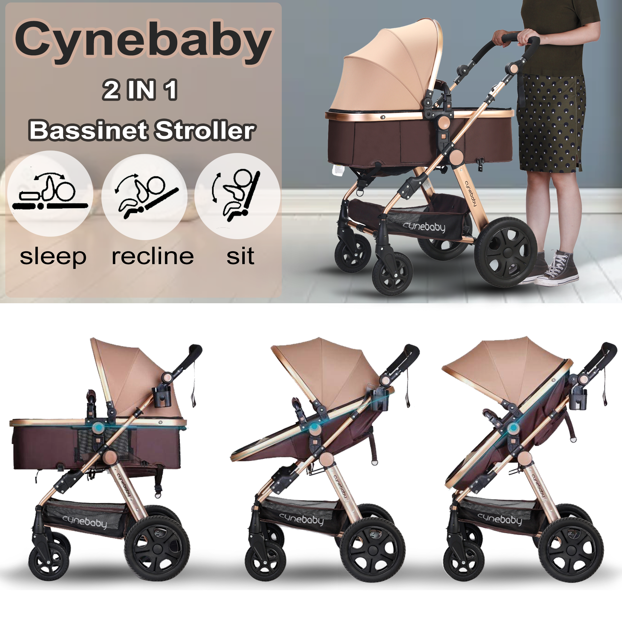 Multifunction Stroller  Foldable Baby Strollers for 0-36 Years Baby