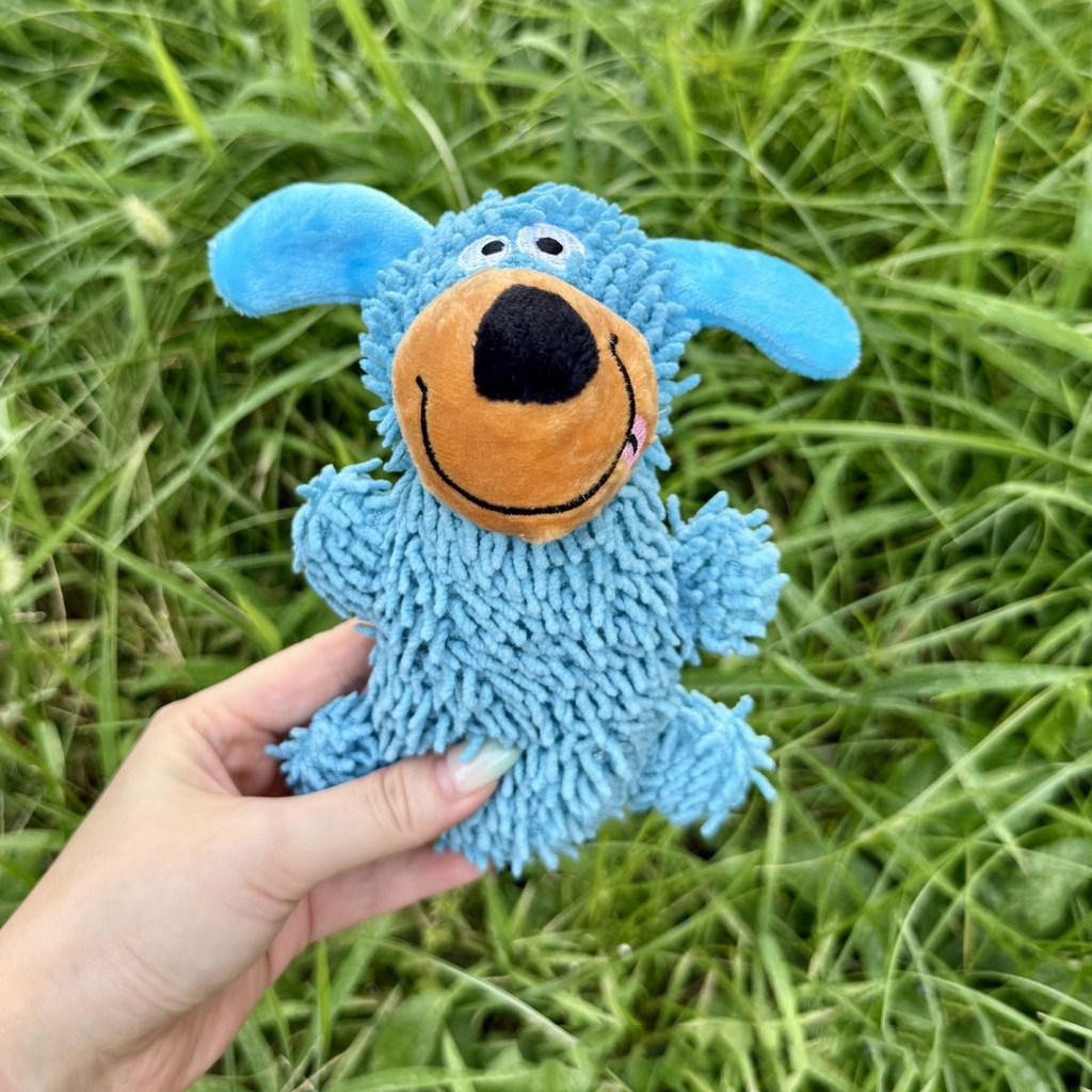 Blue dog toy that makes noise -Customizable-Direct from the factory