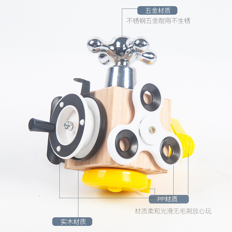 Cross-Border New Product Children 2-6 Years Old Early Education Wooden Toys Montessori Teaching Aids Busy Blocks Parent-Child Interactive Educational Toys