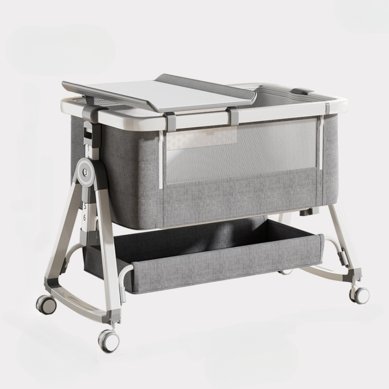 Baby Crib Portable Foldable Multi-Functional Baby Cradle Bed Newborn Children's Splicing Large Bed
