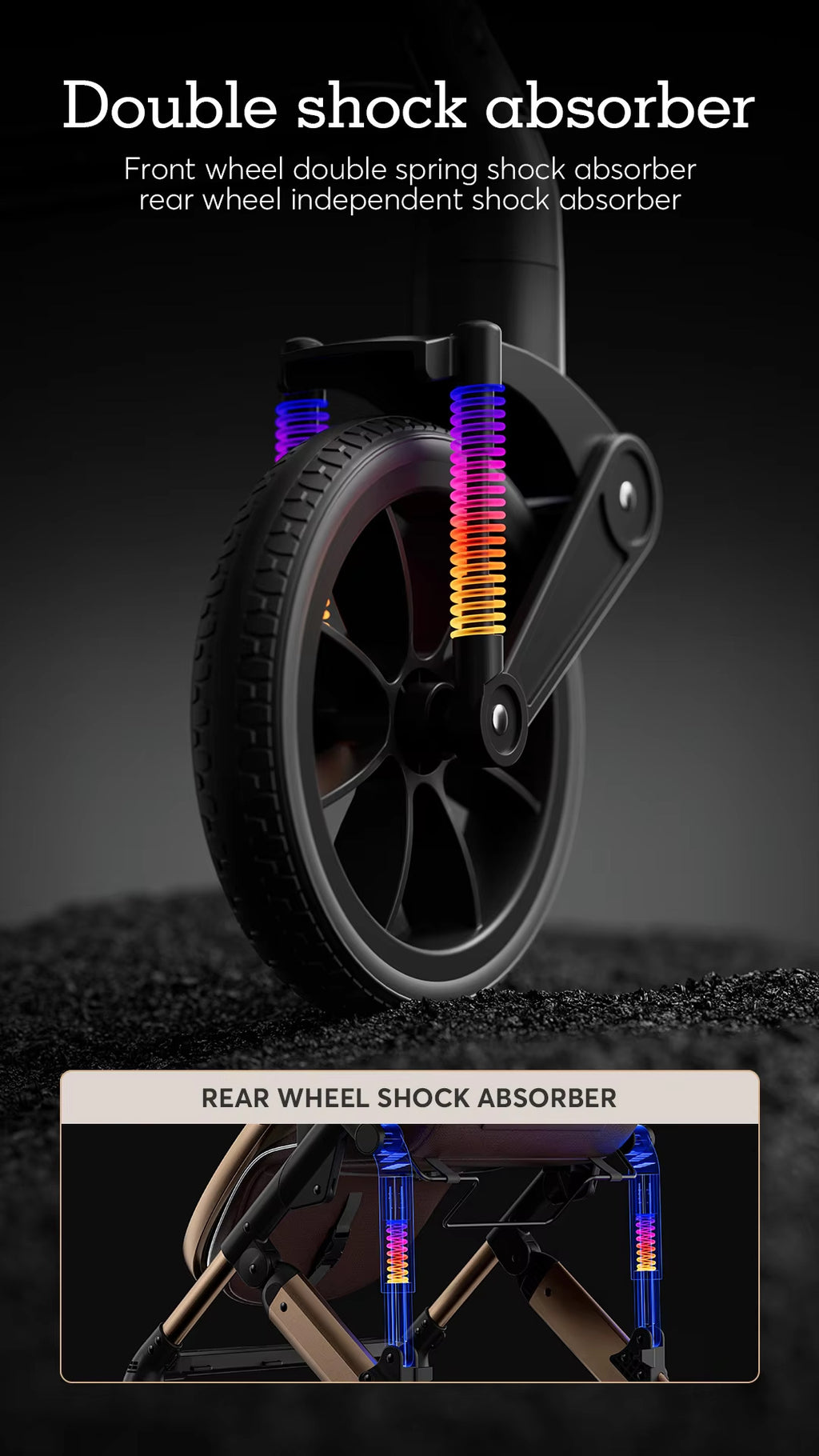 High Landscape Two-Way Convertible Baby Stroller Foldable Baby Stroller