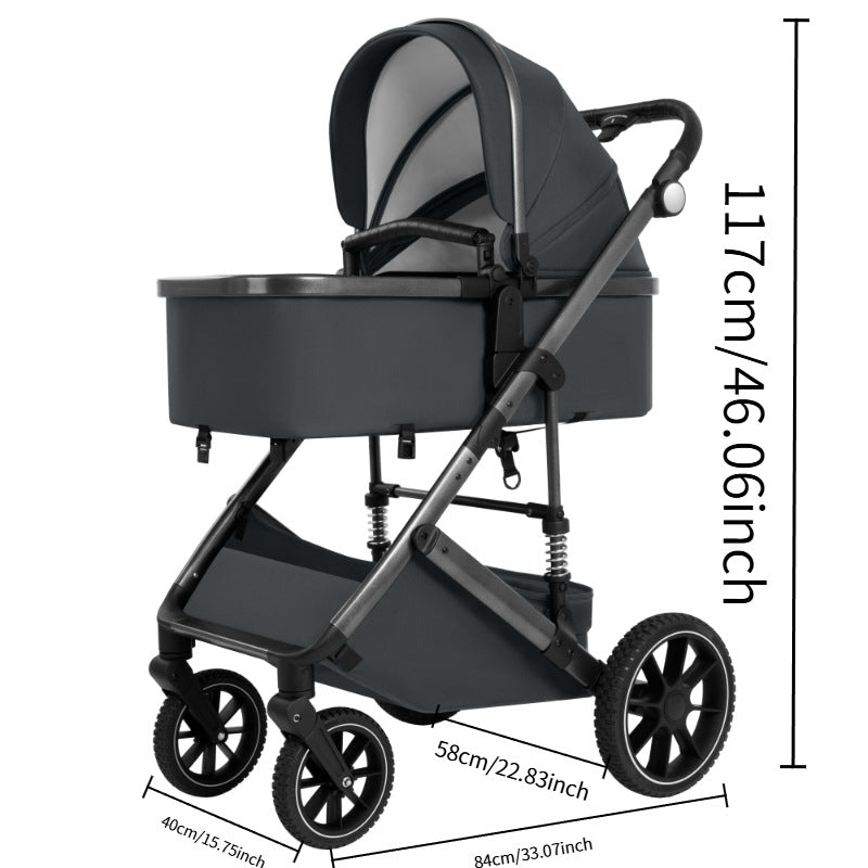 Stroller Can Sit and Lie0to3Year-old children's lightweight one-click folding baby crib 2-in-1