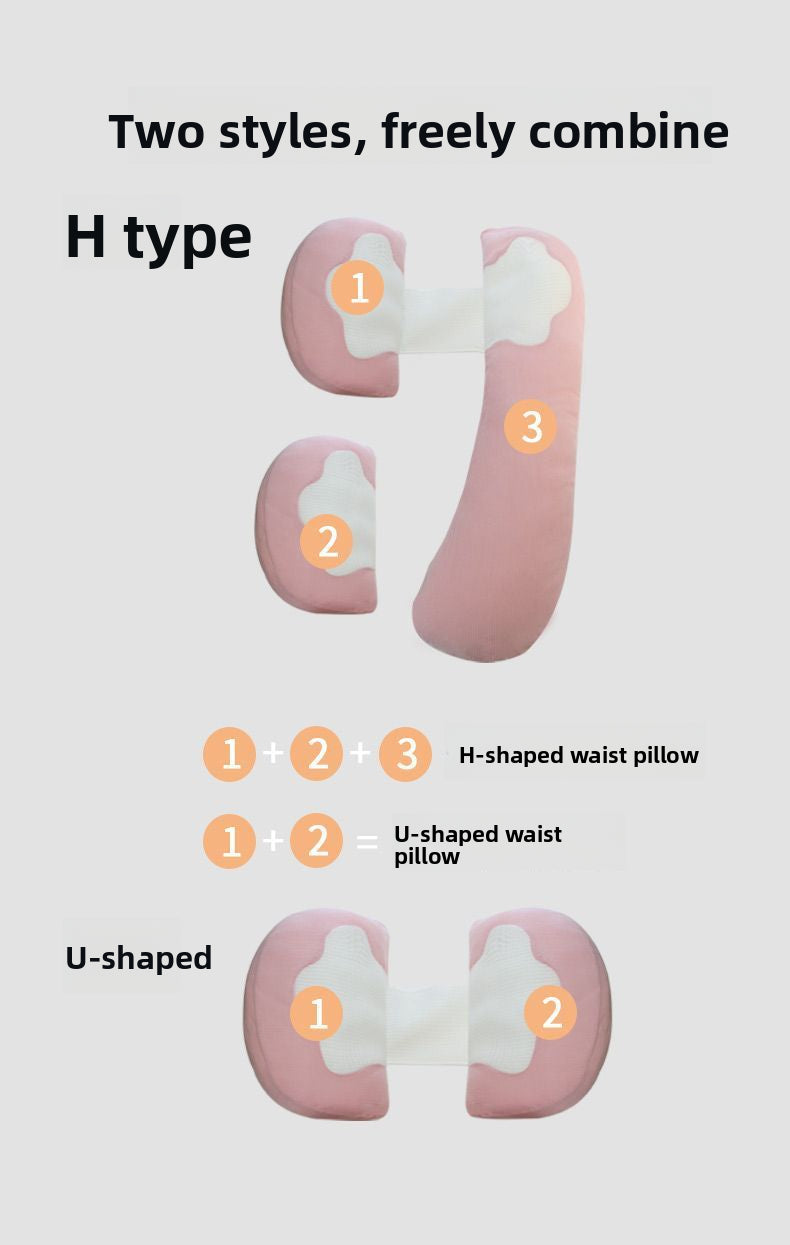 Pregnant Women Waist Support Side Sleeping Special Cotton Pillow Leg Clamp Class A Maternal and Infant Pregnancy Breastfeeding U-Shaped Artifact Supplies Cross-Border Winter