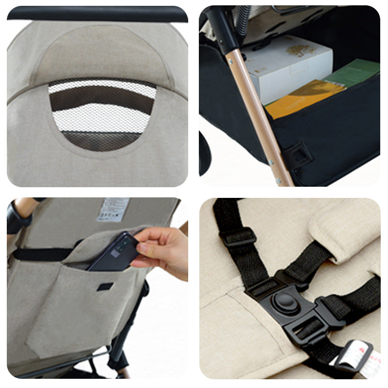 Baby Stroller High Landscape Bidirectional Pushing Baby Carriage Four-Wheel Shock Absorption Baby Stroller