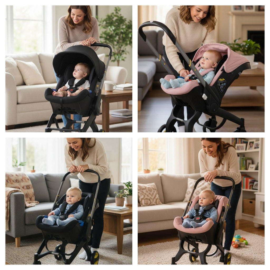 Baby0-12Months Four in One Four Wheels Aluminum Alloy Frame Reversible Baby Stroller