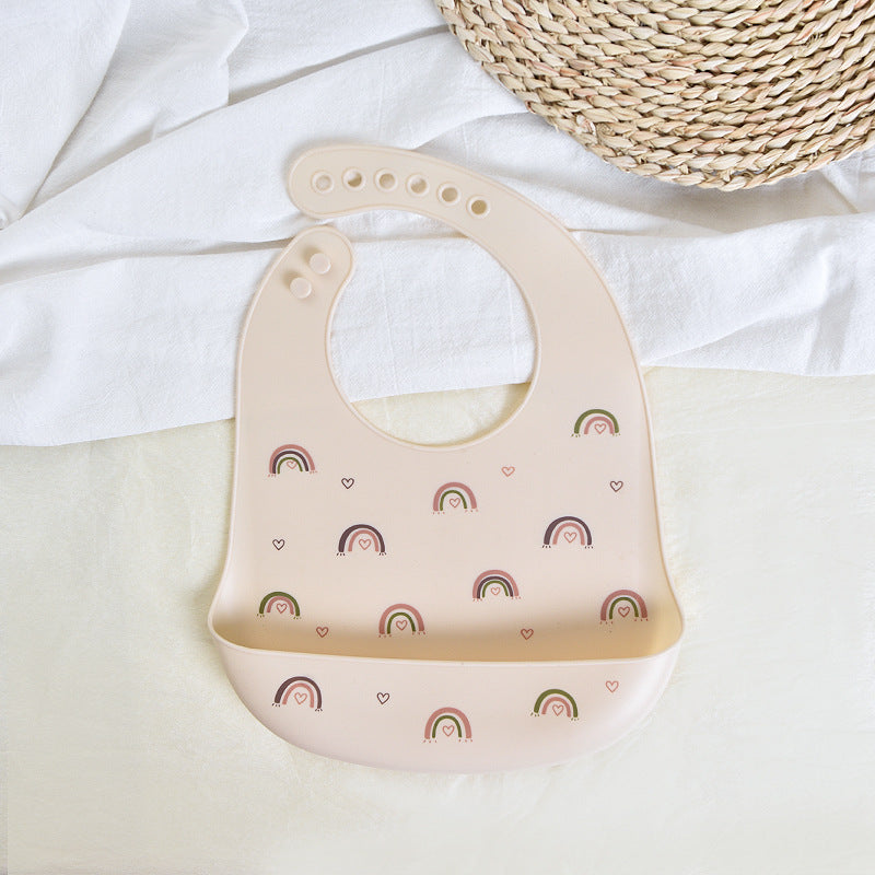 Baby Feeding Bib Waterproof Silicone Baby Food Bib Ultra Soft Portable Infant Children's Bib Anti-dirty Magic Tool