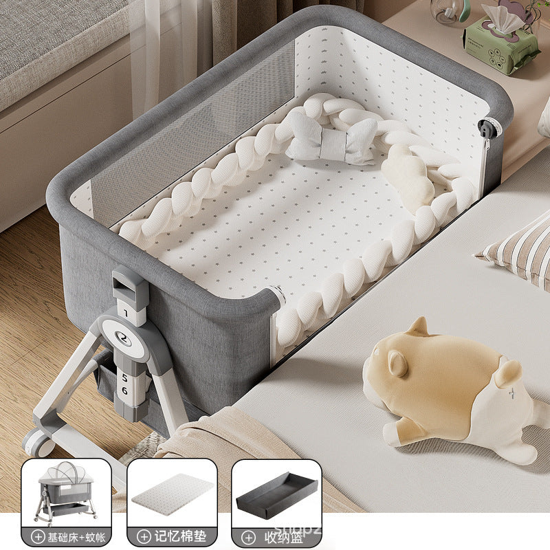 Baby Crib Portable Foldable Multi-Functional Baby Cradle Bed Newborn Children's Splicing Large Bed