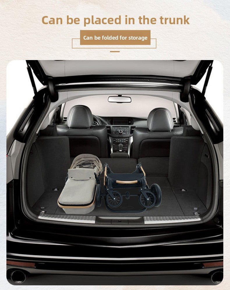 Baby Stroller High Landscape Bidirectional Pushing Baby Carriage Four-Wheel Shock Absorption Baby Stroller