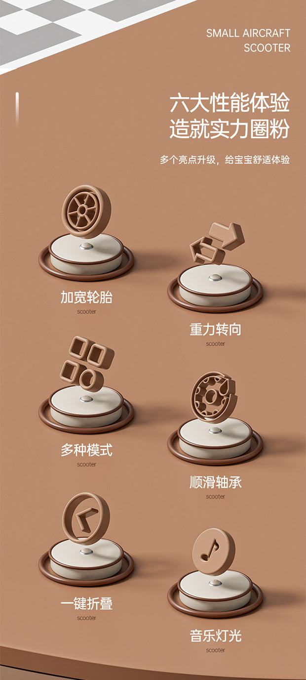 New Scooter Children1-3-6-12Foldable 3-in-1 Scooter for Boys and Girls