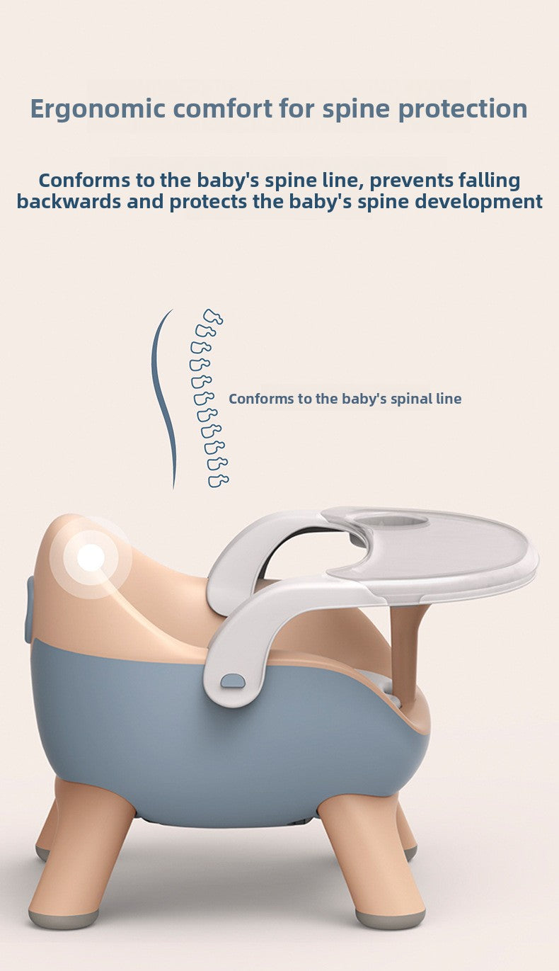 Home Use Children's Multifunctional Dining Chair Stool Second Generation Baby Squeaky Chair with Backrest Soft Cushion Plastic Seat Portable Detachable