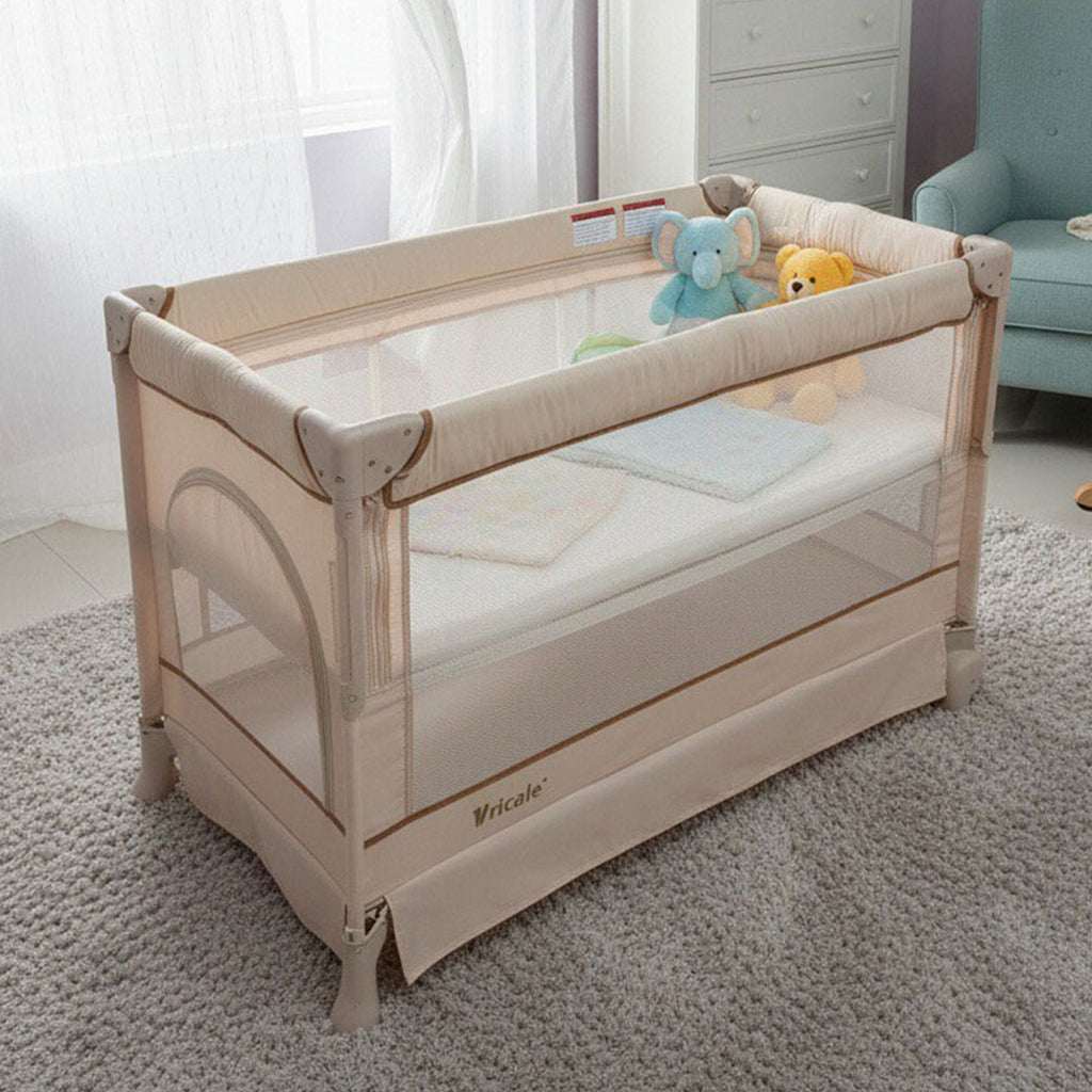 Infant bed 0 formaldehyde environmental protection material, seamless joint large bed + universal silent wheels, protect baby sleep.
