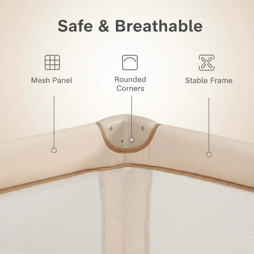 Infant bed 0 formaldehyde environmental protection material, seamless joint large bed + universal silent wheels, protect baby sleep.