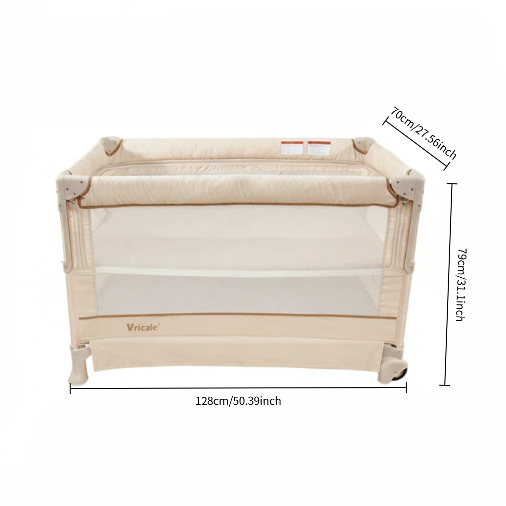 Infant bed 0 formaldehyde environmental protection material, seamless joint large bed + universal silent wheels, protect baby sleep.