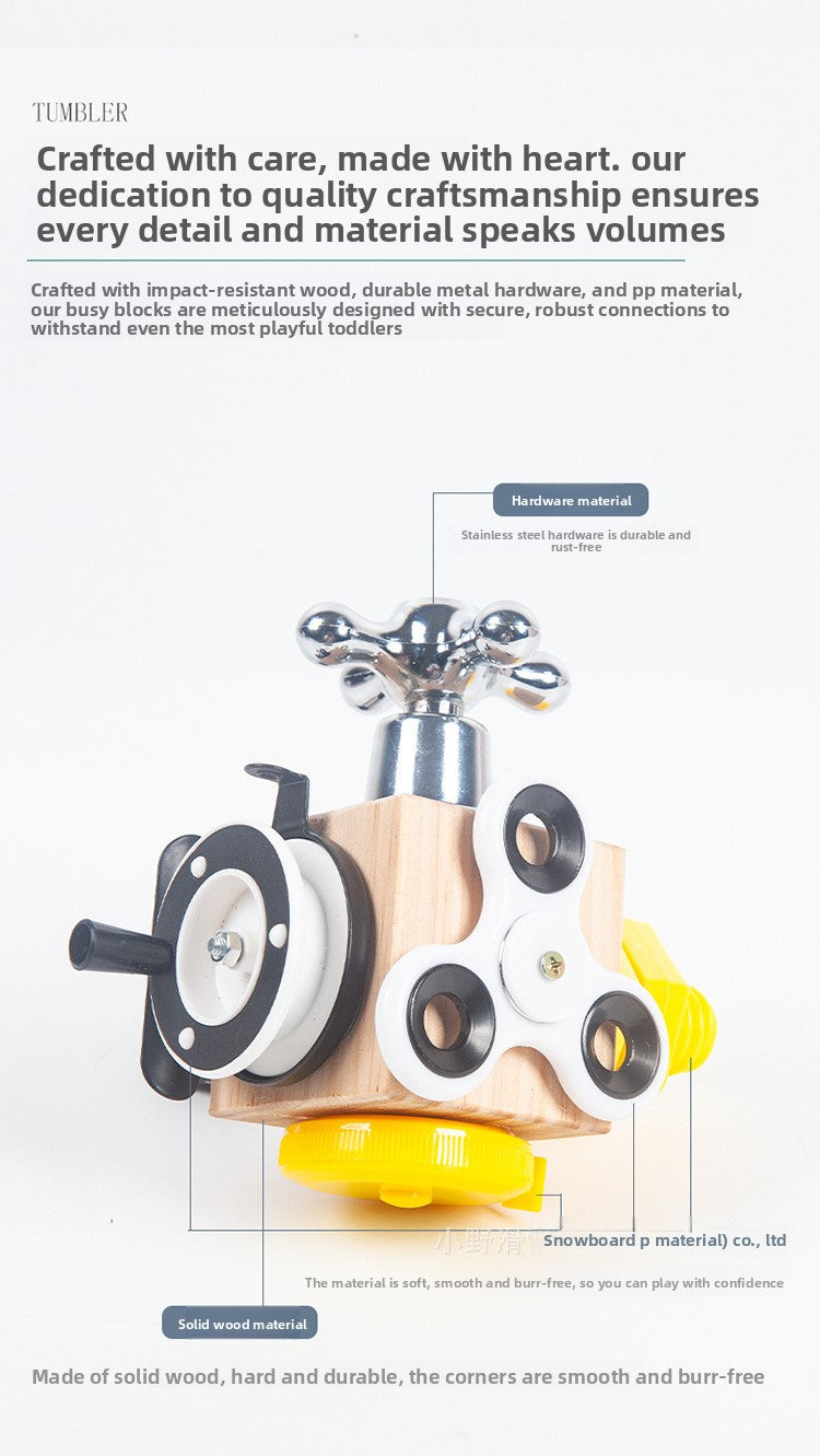 Cross-Border New Product Children 2-6 Years Old Early Education Wooden Toys Montessori Teaching Aids Busy Blocks Parent-Child Interactive Educational Toys