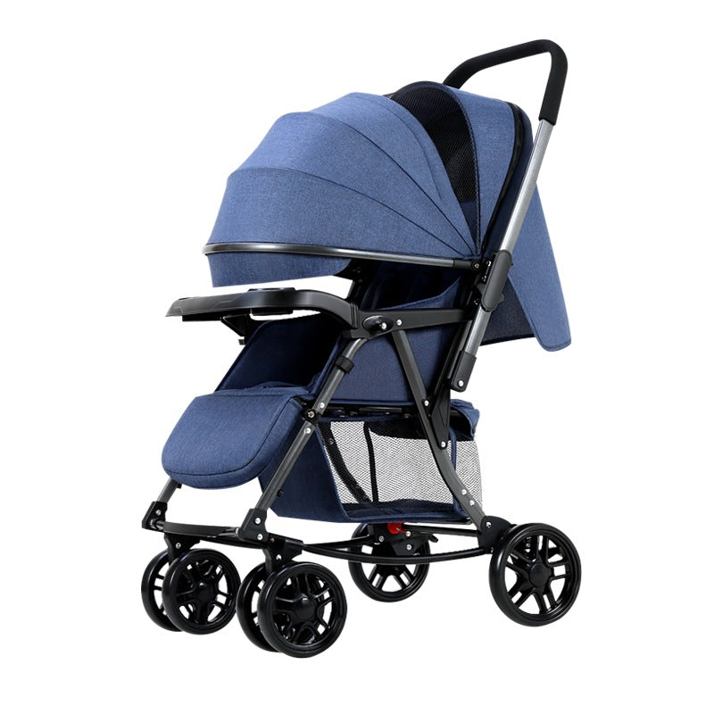Baby Stroller Can Sit and Lie Multi-Functional One-Button Folding Two-Way Lightweight Baby Stroller Can Become A Rocking Chair