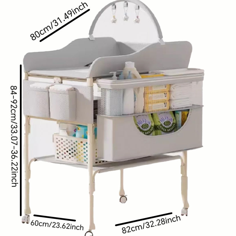 Newborn baby changing table, foldable and portable, super convenient for changing diapers and nursing.
