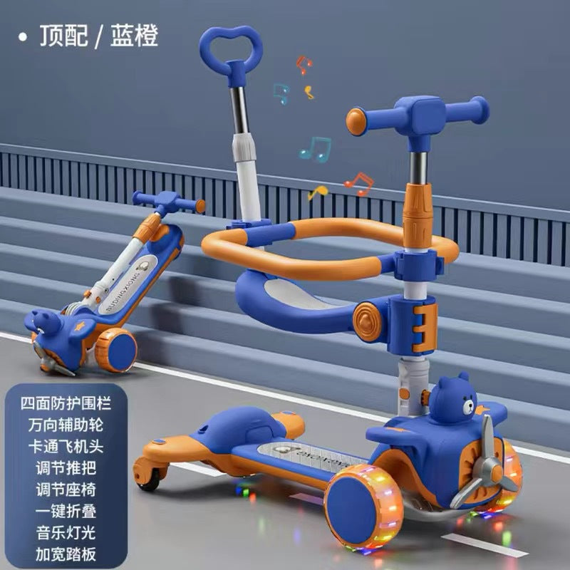 New Scooter Children1-3-6-12Foldable 3-in-1 Scooter for Boys and Girls