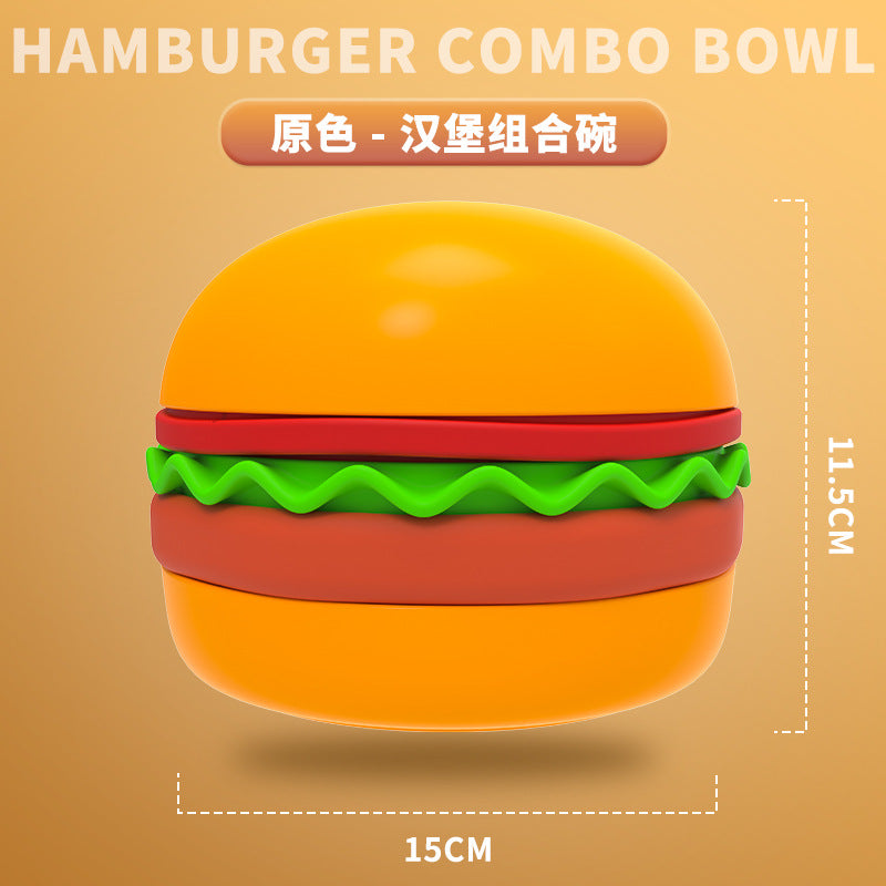 Pet hamburger bowl multi-functional combination feeding bowl -Customizable-Direct from the factory