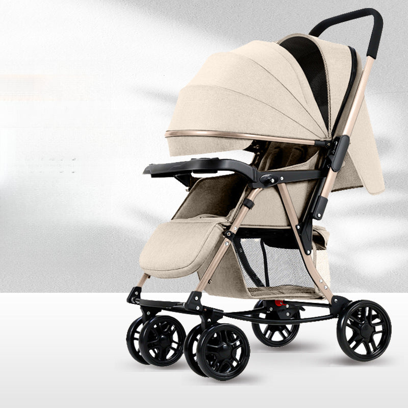 Baby Stroller Can Sit and Lie Multi-Functional One-Button Folding Two-Way Lightweight Baby Stroller Can Become A Rocking Chair