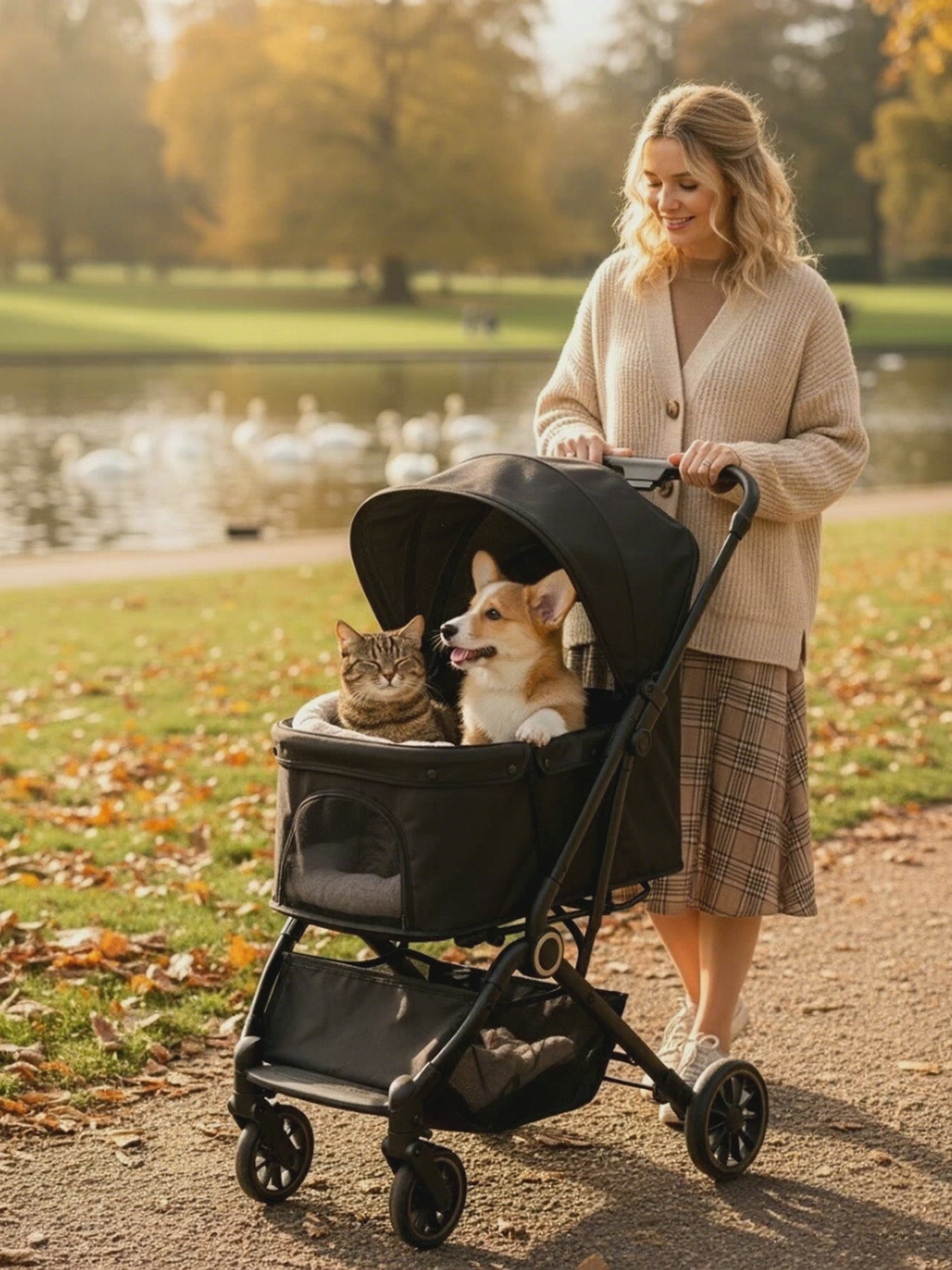 High-density breathable mesh pet cart, mosquito repellent is a good thing for small and medium-sized pets to travel