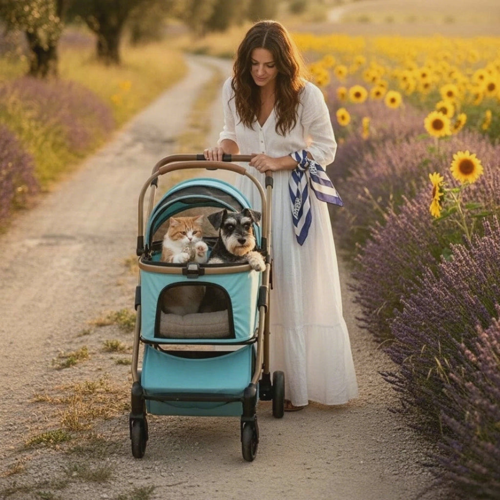 Pet cart  Detachable basket, high landscape design, all-directional silent wheels, good things for pet travel